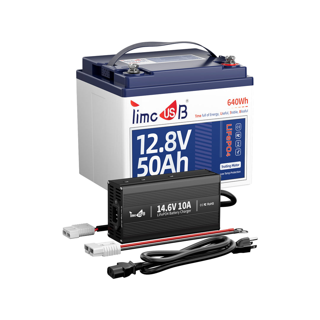 Timeusb 12V 50Ah Lithium Trolling Motor Battery with Low-Temp Protection, Deep Cycle Marine Battery