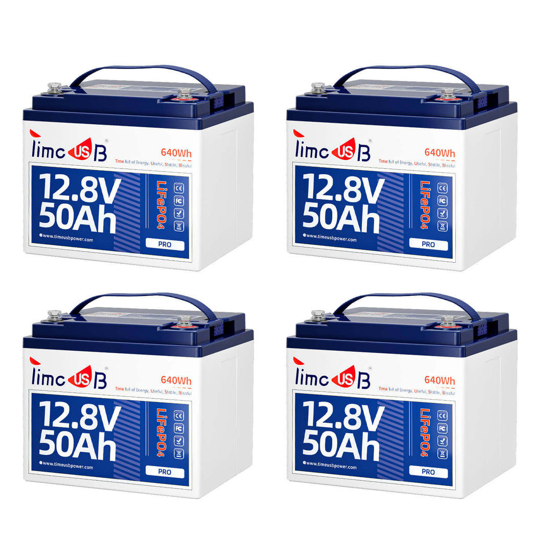 4 Pack Timeusb 12V 50Ah Lithium Battery Pro
