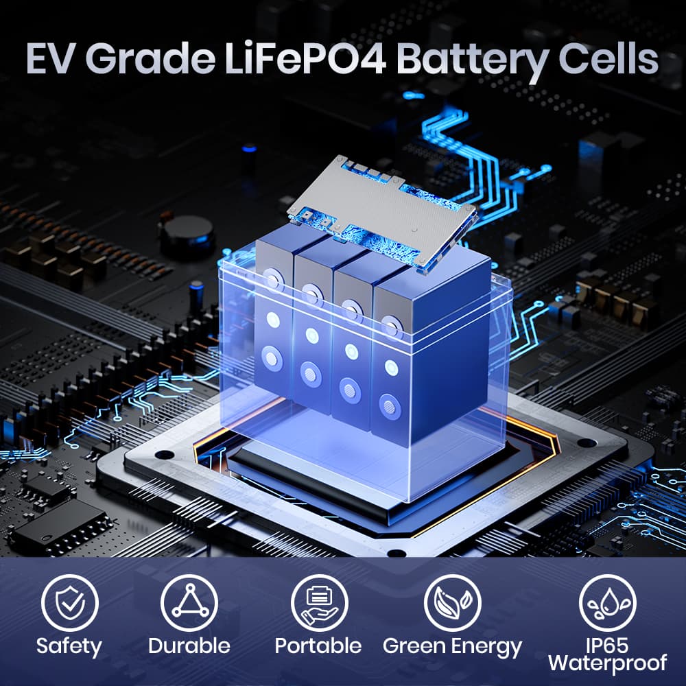 High performance cell of Timeusb 12V 100Ah Group24 LiFePO4 battery