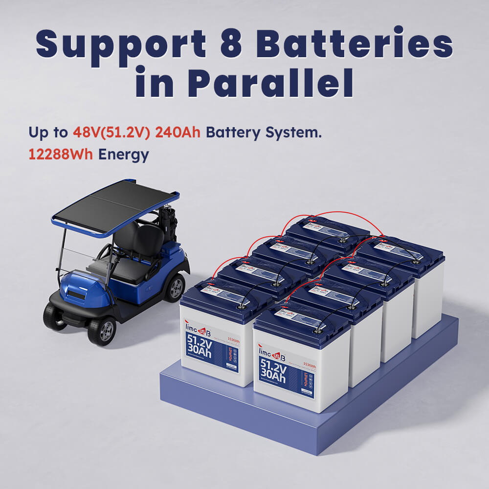 scalable connection method(8P) of Timeusb 48V 30Ah Golf Cart Battery