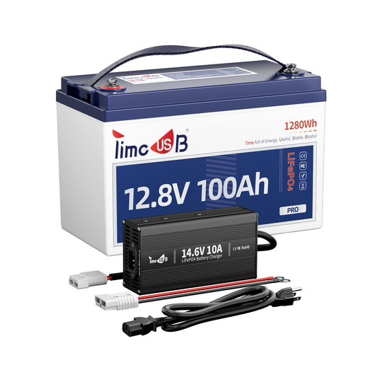 【New Version】Timeusb 12V 100Ah Pro LiFePO4 Lithium RV Battery