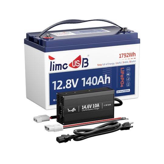 【New Version】Timeusb 12V Deep Cycle Marine Battery 140Ah with Low-Temp Protection