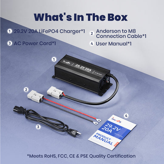 Timeusb 24V 20A AC-to-DC Battery Charger（Mini Size）