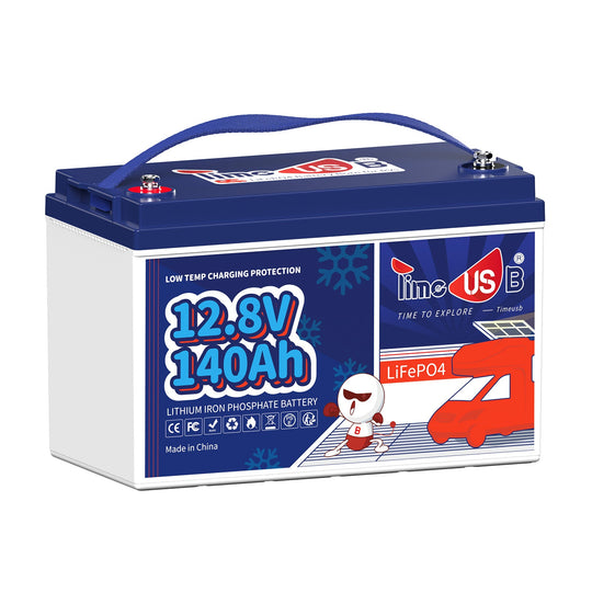Timeusb 12V Lithium Ion Battery 140Ah with Low-Temp Protection