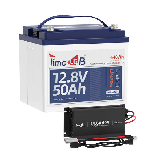 12V 50Ah TM Lithium Battery with 14.6V 40A Charger