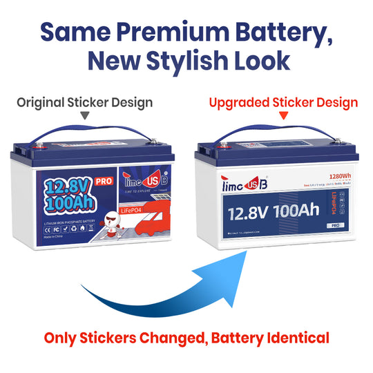 【New Version】Timeusb 12V 100Ah Pro LiFePO4 Lithium RV Battery