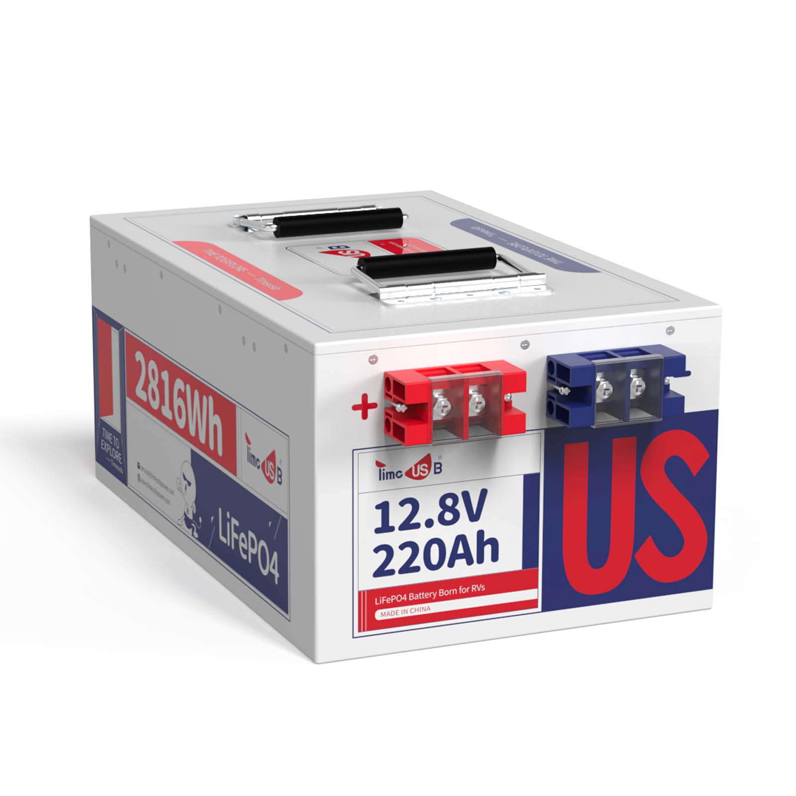 Second-hand 12V 220Ah  Deep Cycle LiFePO4 Battery | 2.816kWh & 1.92kW | 150A BMS
