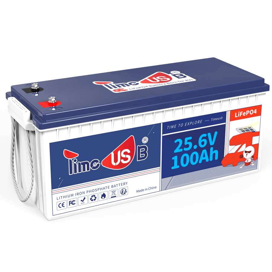 Second-hand Timeusb 24V 100Ah LiFePO4 Battery, 2560Wh & 100A BMS