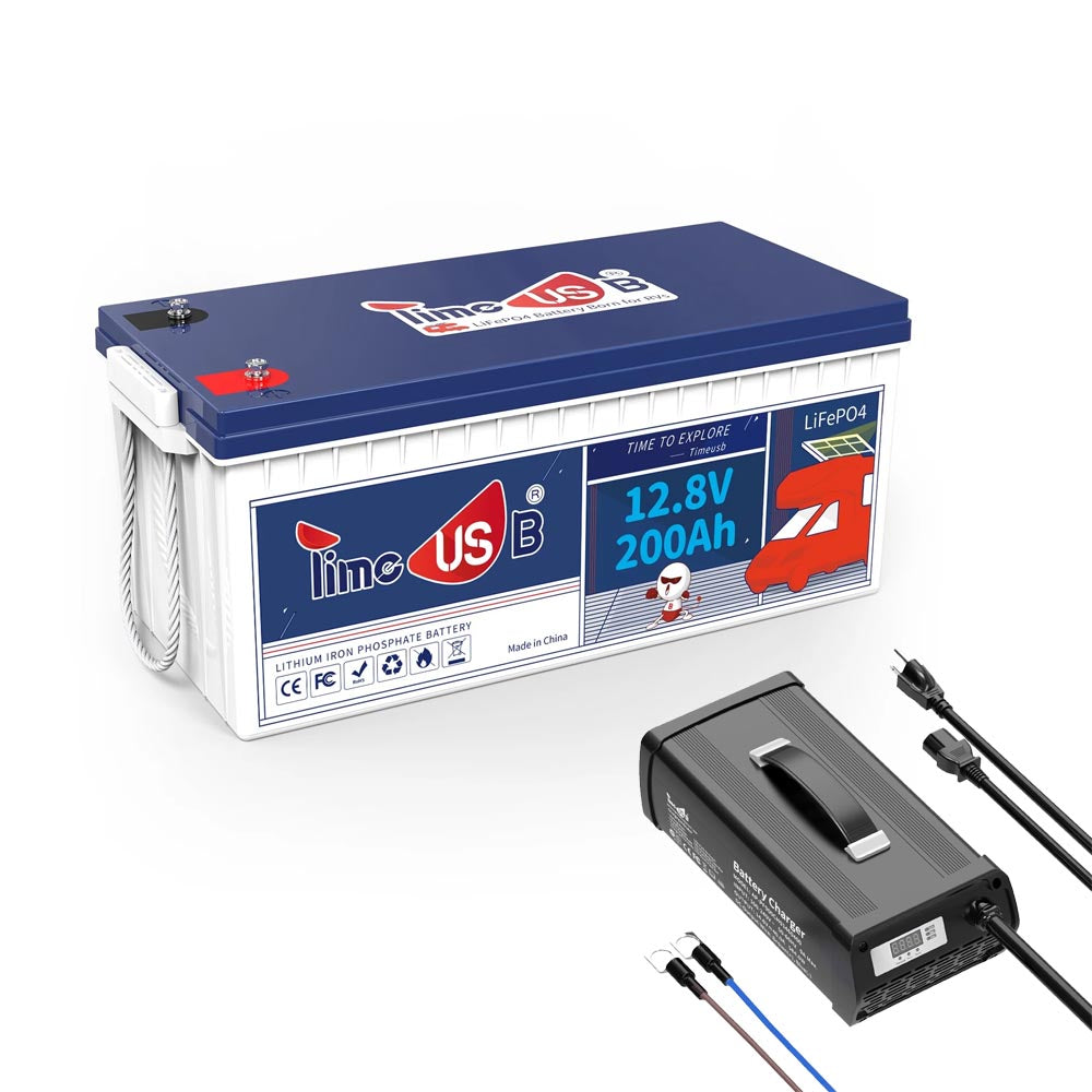 12V 200Ah LiFePO4 Battery  2.56kWh & 1.28kW – Timeusb