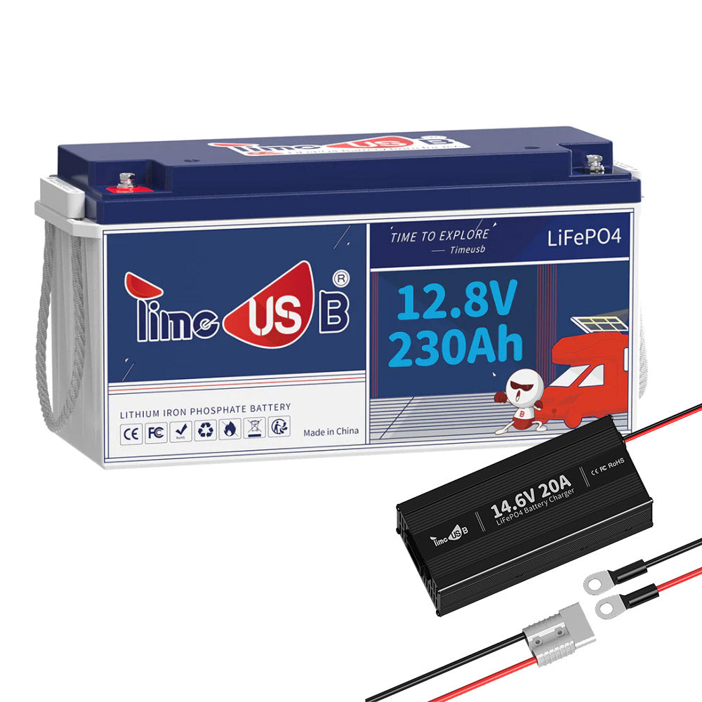 Timeusb 12V 230Ah LiFePO4 Battery,  150A BMS, 1920W& 2944Wh