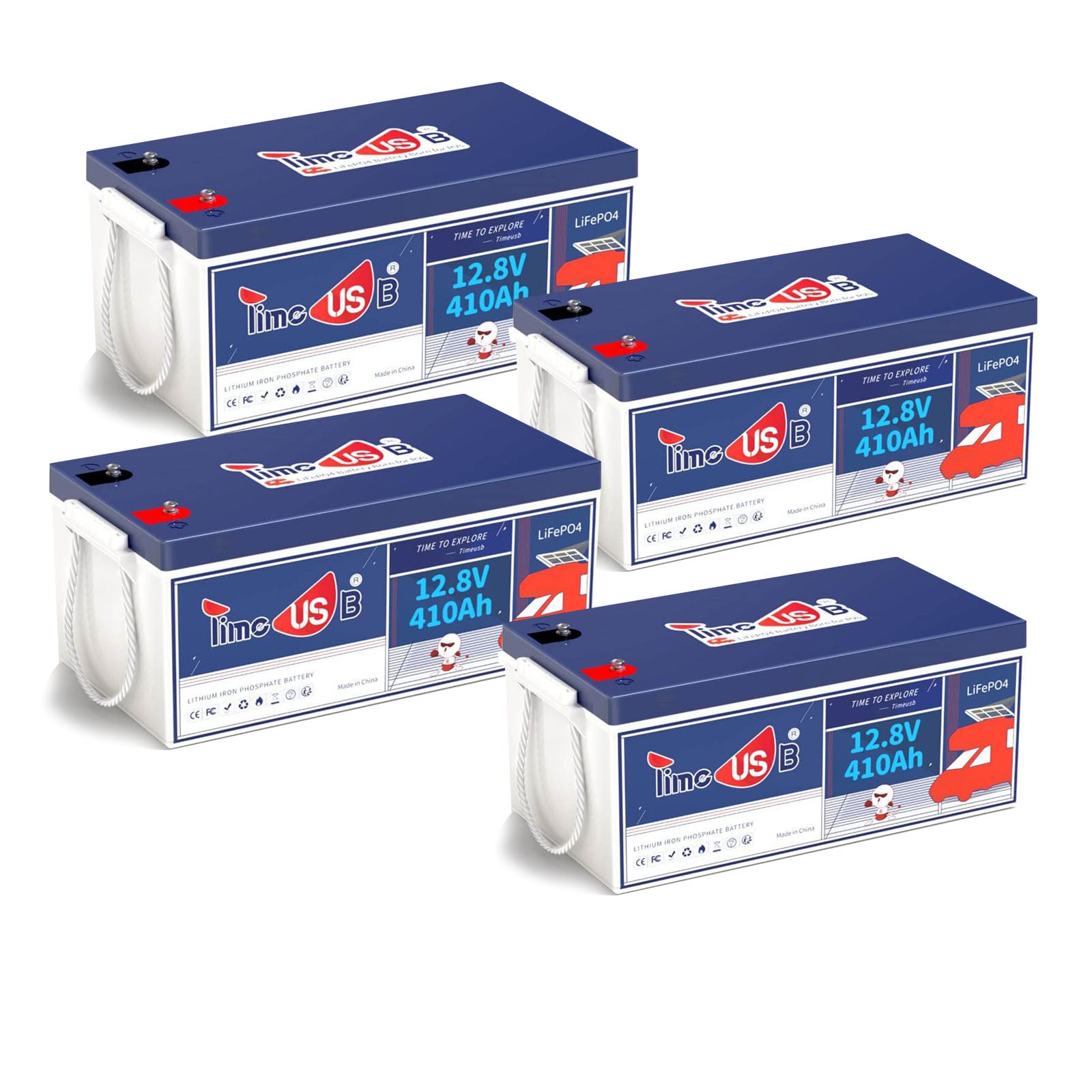 Timeusb 12V 410Ah LiFePO4 battery | 5.24kWh & 3.2kW | 250A BMS