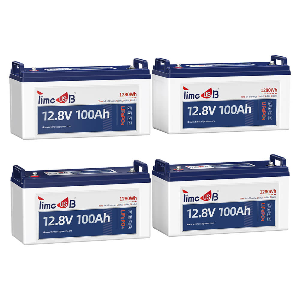 4 pack Timeusb 12V 100Ah lithium battery basic