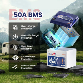 50A BMS battery protection of Timeusb 12V 50Ah LiFePO4 battery Pro
