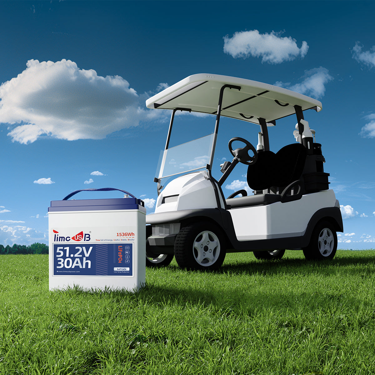 Timeusb 48V 30Ah GC2 Golf Cart battery with Low-Temperature Protection