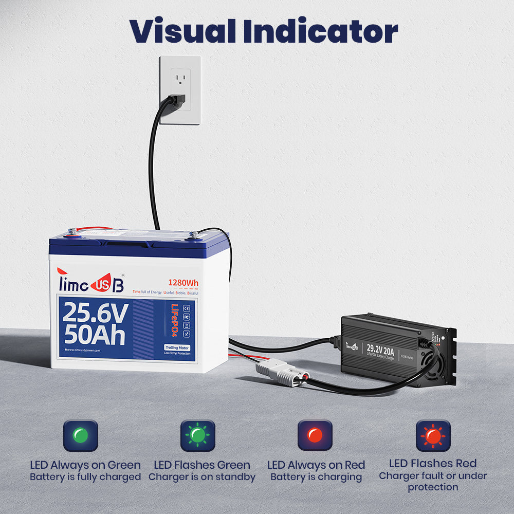 Timeusb 24V 20A AC-to-DC Battery Charger（Mini Size）