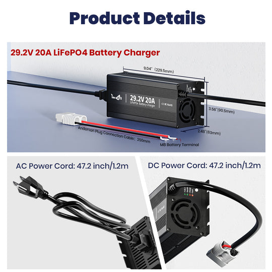 Timeusb 24V 20A AC-to-DC Battery Charger（Mini Size）