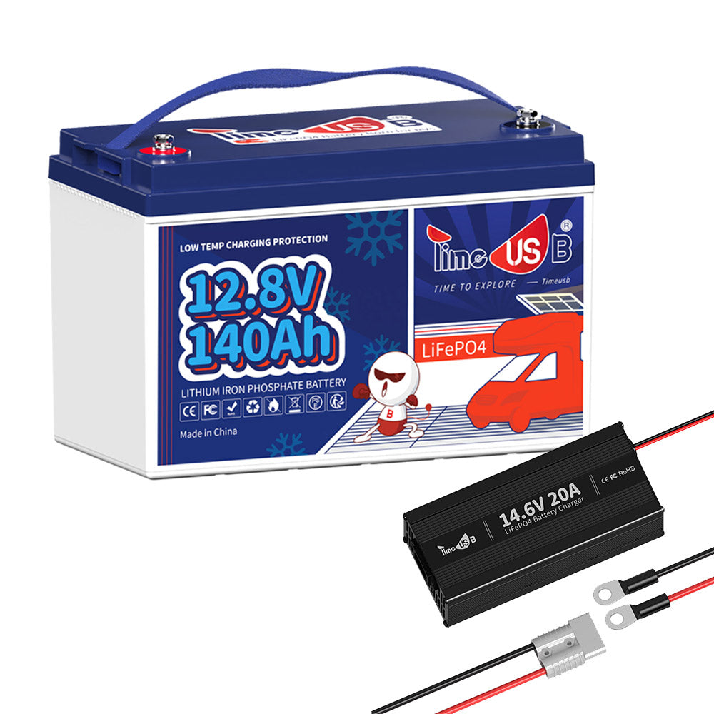 Timeusb 12V 140Ah LiFePO4 Battery | 1792Wh & 1280W | 100A BMS