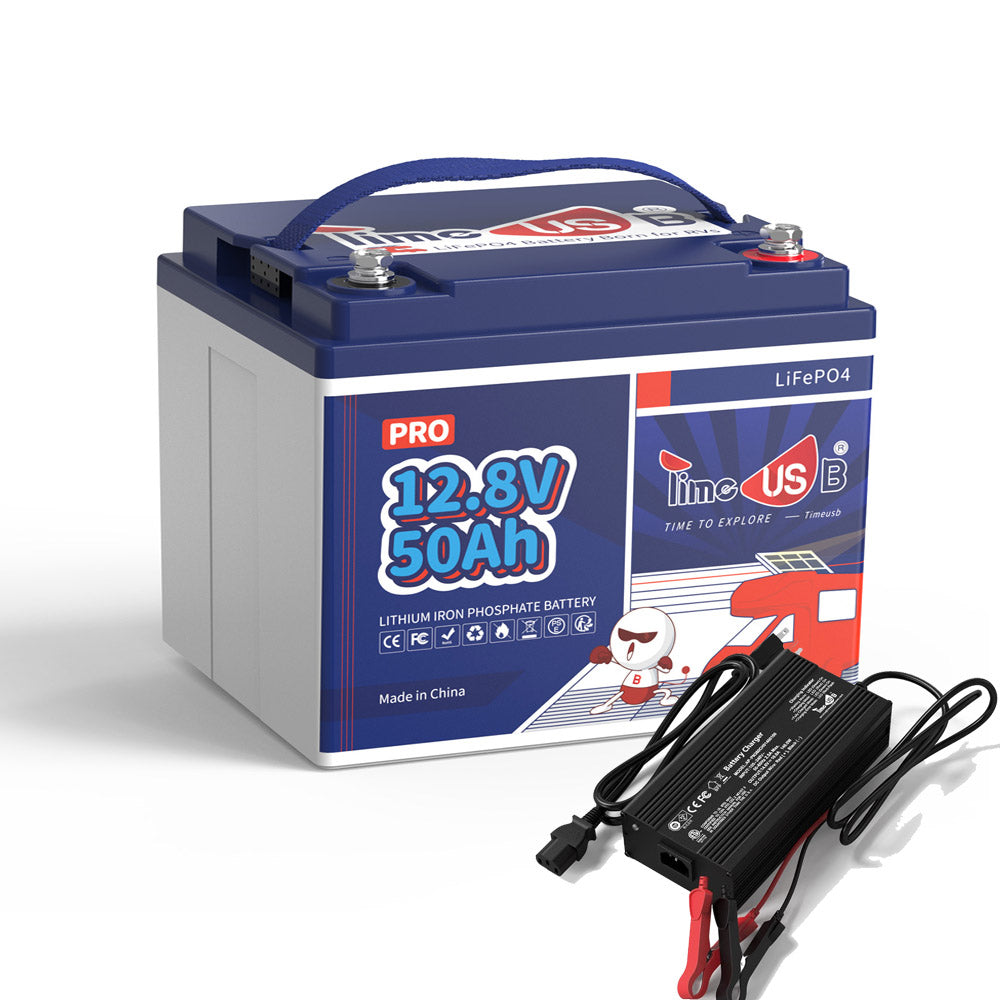 Timeusb 12V 50Ah LiFePO4 Battery, 640Wh & 640W