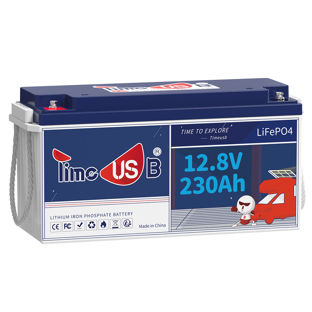 Timeusb 12V 230Ah LiFePO4 Battery,  150A BMS, 1920W& 2944Wh