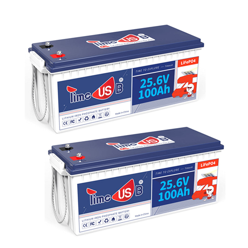 Timeusb 24V 100Ah LiFePO4 Battery | 2.56kWh & 2.56kW | 100A BMS