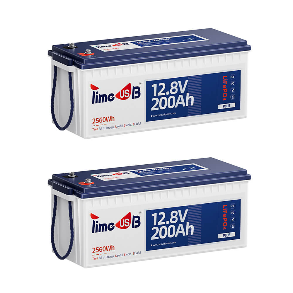 Timeusb 12V 200Ah Plus lithium battery 2 pack