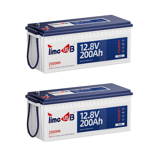Timeusb 12V 200Ah Plus lithium battery 2 pack