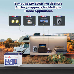 Timeusb 12V 50Ah lithium ion battery Pro supports multi-appliances