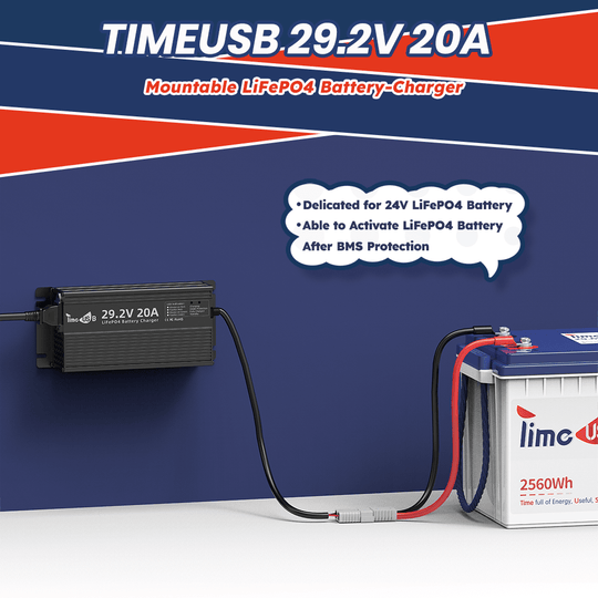 Timeusb mountable 29.2V 20A battery charger suitable for 24V battery