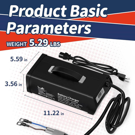dimension, size, weight of Timeusb 14.6V 40A LiFePO4 battery charger