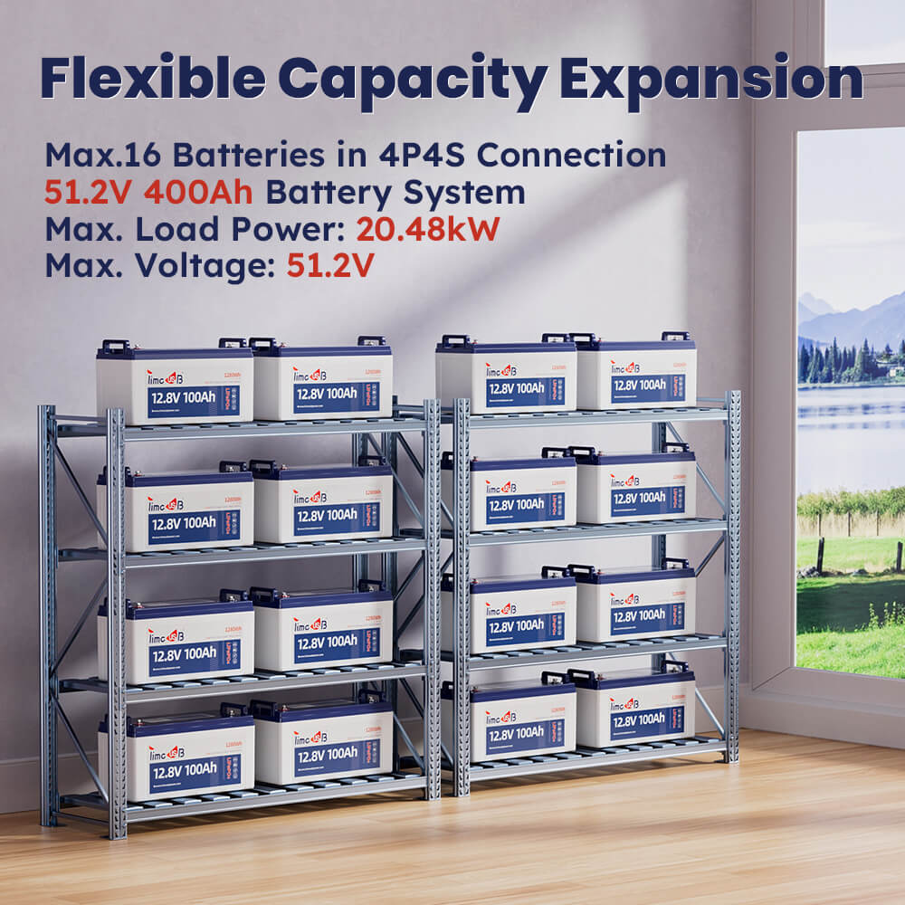 flexible expansion 4P4S of Timeusb 12V 100Ah lithium battery basic