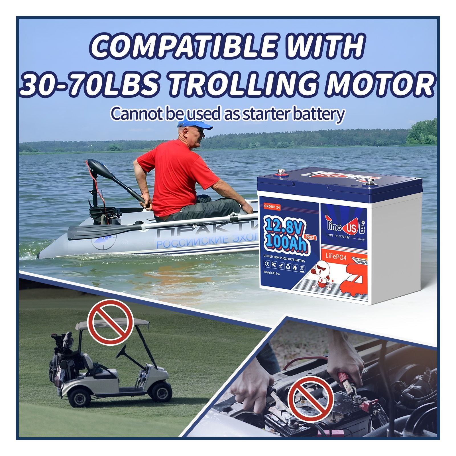 Timeusb Lithium Group 24 Battery Trolling Motor