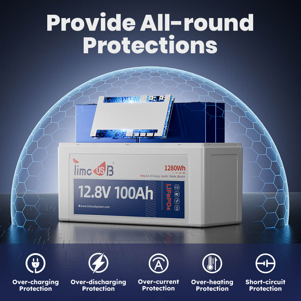 internal 100A BMS of Timeusb 12V 100Ah lithium battery basic