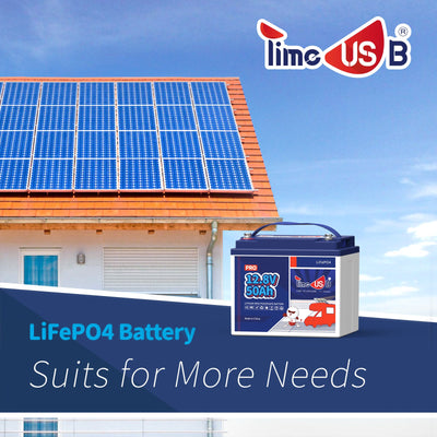Timeusb 12V 50Ah Pro LiFePO4 Battery, 640Wh & 50A BMS