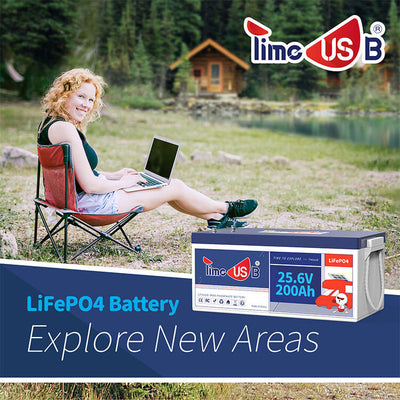 Timeusb 24V 200Ah LiFePO4 Battery, 5120Wh & 200A BMS