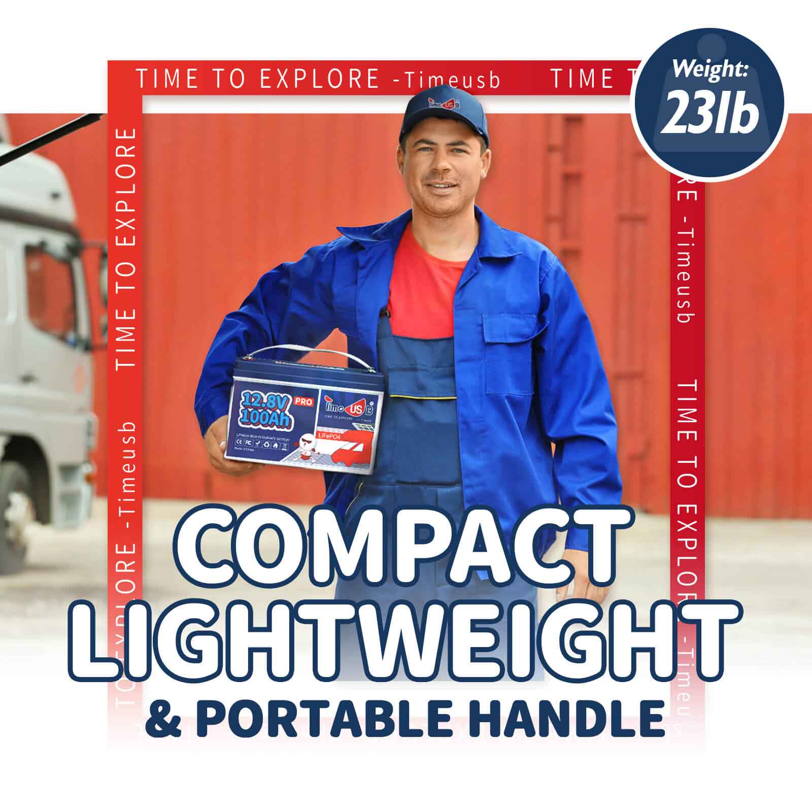 Second-hand Timeusb 12V 100Ah Pro LiFePO4 Lithium Deep Cycle Battery