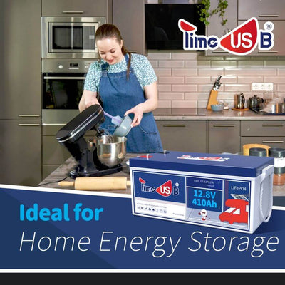 Timeusb 12V 410Ah LiFePO4 battery | 5.24kWh & 3.2kW | 250A BMS
